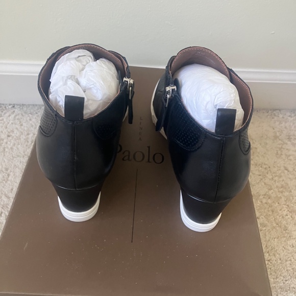 Paolo Anna Black Wedge Shoes Size 7.5 - Picture 4 of 15